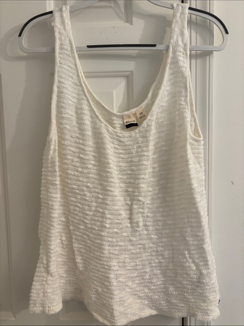 Roxy Women's Cream Textured Scoop Tank